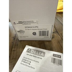 Delta Faucet Square Shower Drain Kit Polished Nickel DT062412-PN